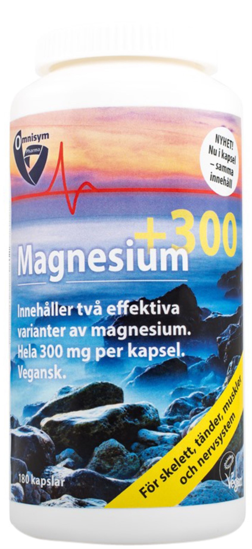Omnisym Pharma Magnesium +300 300 mg 180 kapslar
