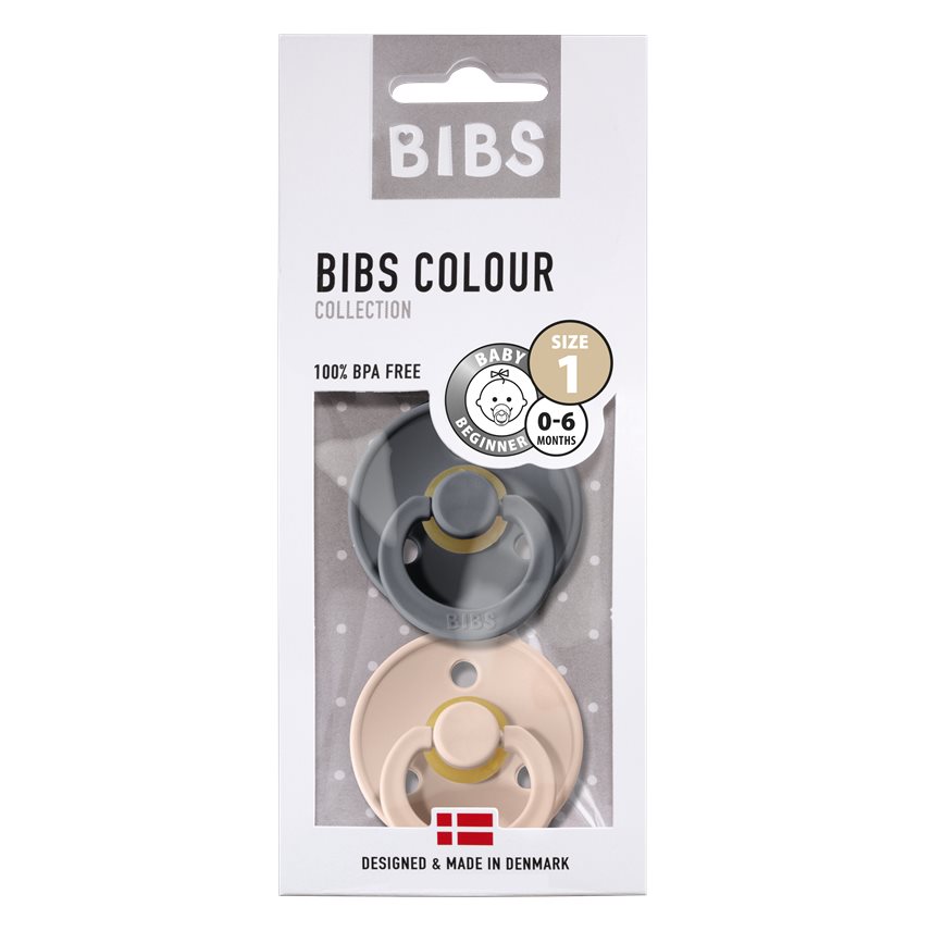 BIBS Colour Nappar Iron/Blush Strl. 1 (0-6 månader) 2-pack