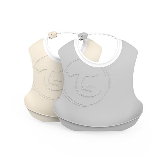 Twistshake 2x Bib 4+m Pastel Beige Grey