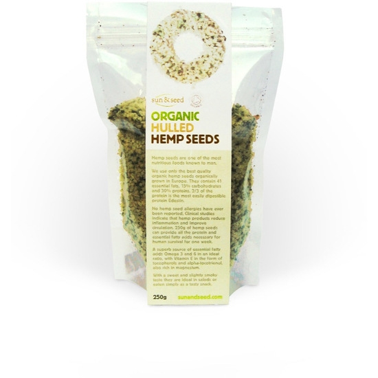 Sun & Seed Hampafrön Skalade 250 g