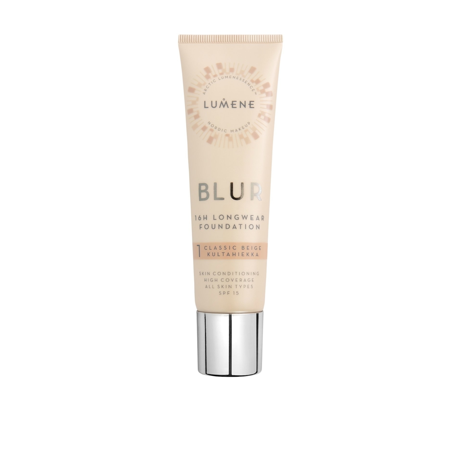 Alternativ bild 1 för Lumene Blur 16h Longwear Foundation 1 Classic Beige SPF15 30ml