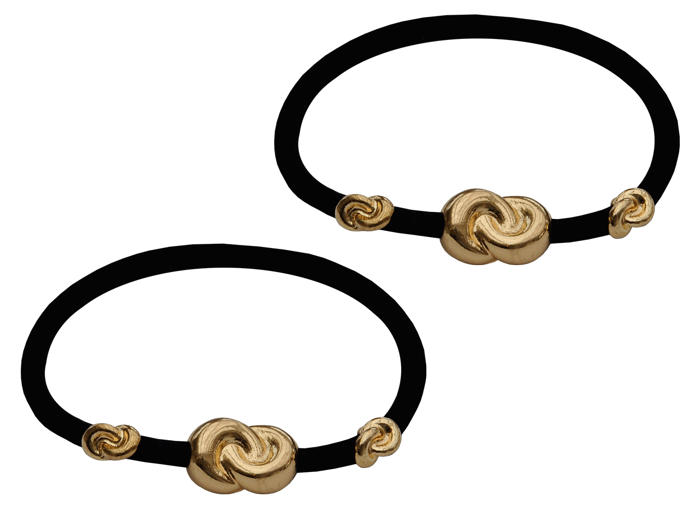 Corinne Hair Tie Three Knots Black 2-pack