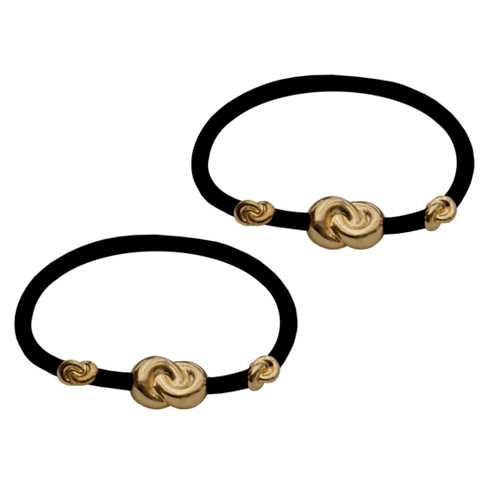 Corinne Hair Tie Three Knots Black 2-pack