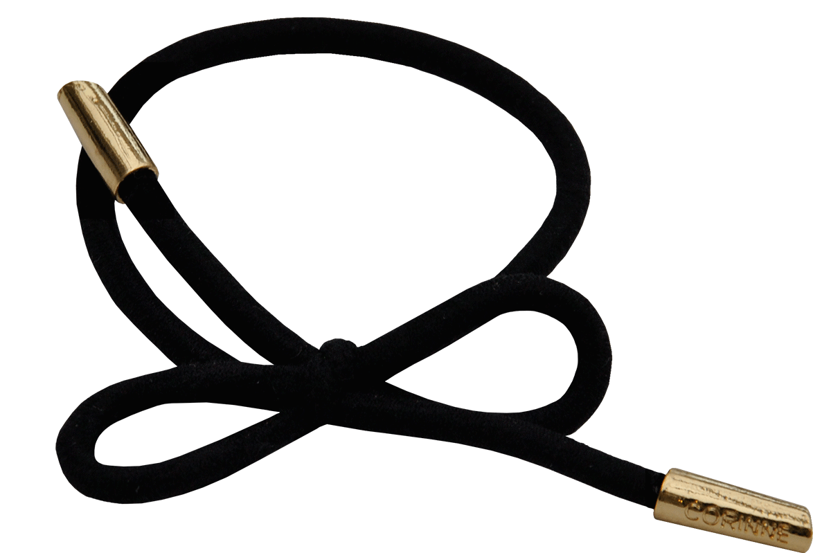 Corinne Hair Tie Bow Plain Black