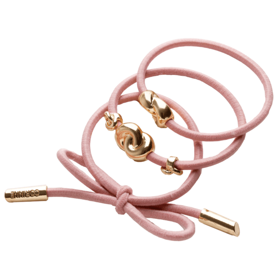 Corinne Hair Tie Metal Details Pink 3-Pack