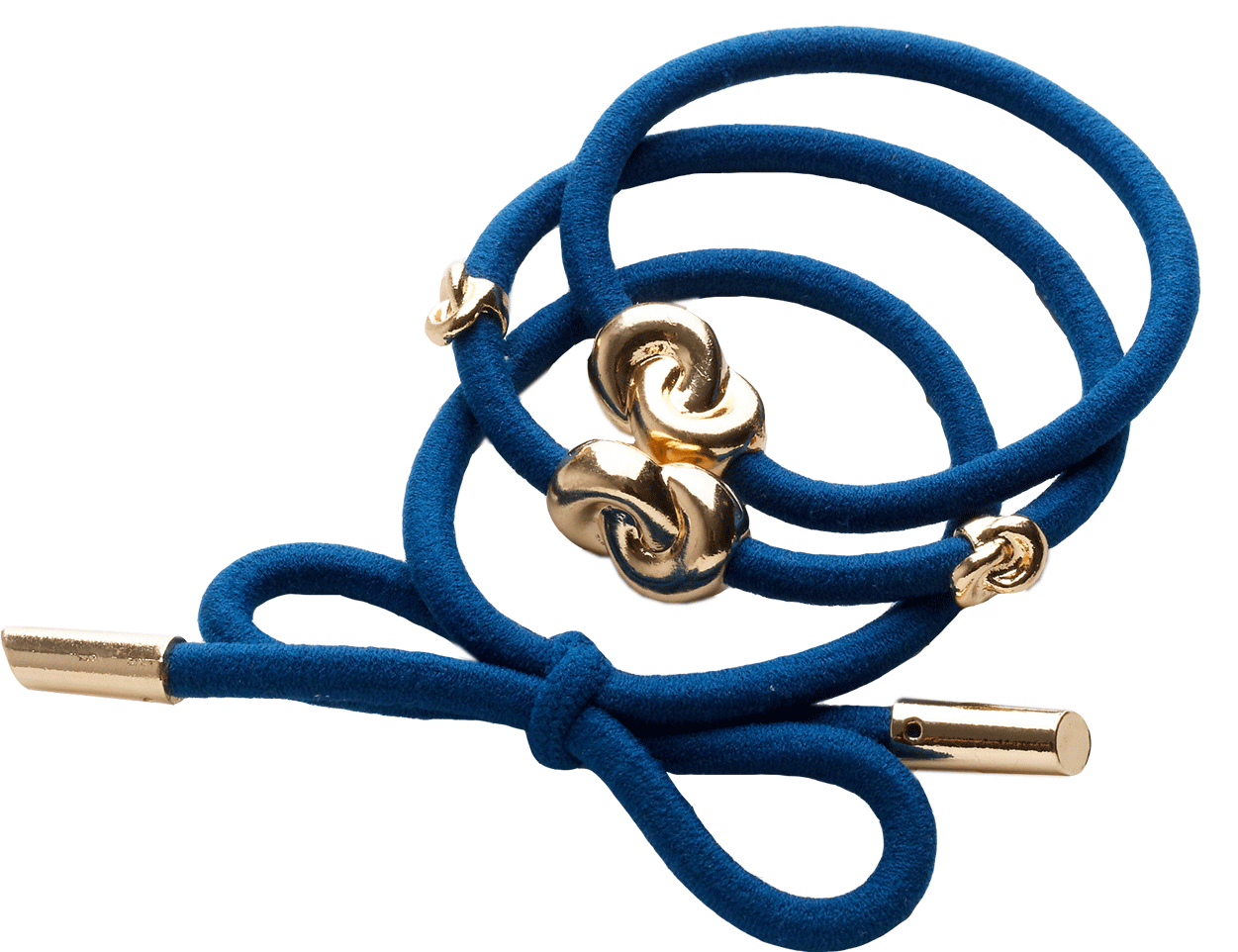 Corinne Hair Tie Metal Details French Blue 3-Pack