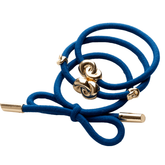 Corinne Hair Tie Metal Details French Blue 3-Pack