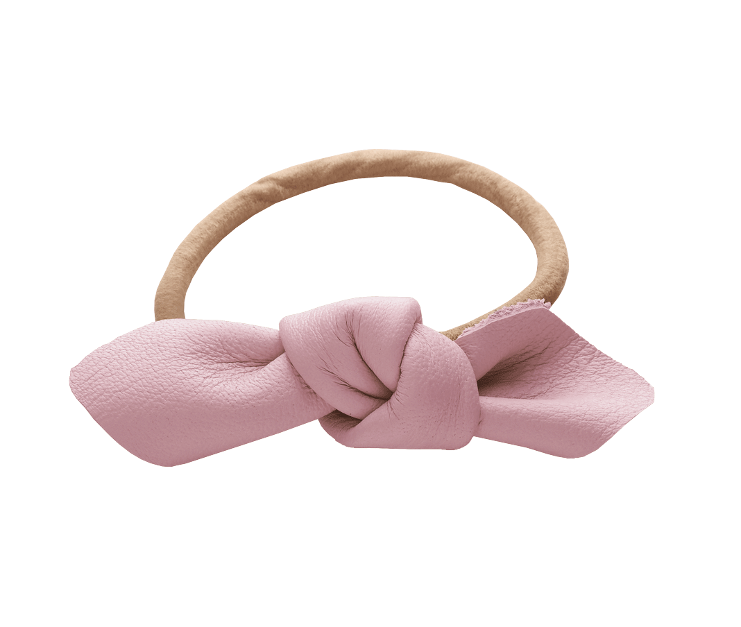 Corinne Leather Bow Small Pink