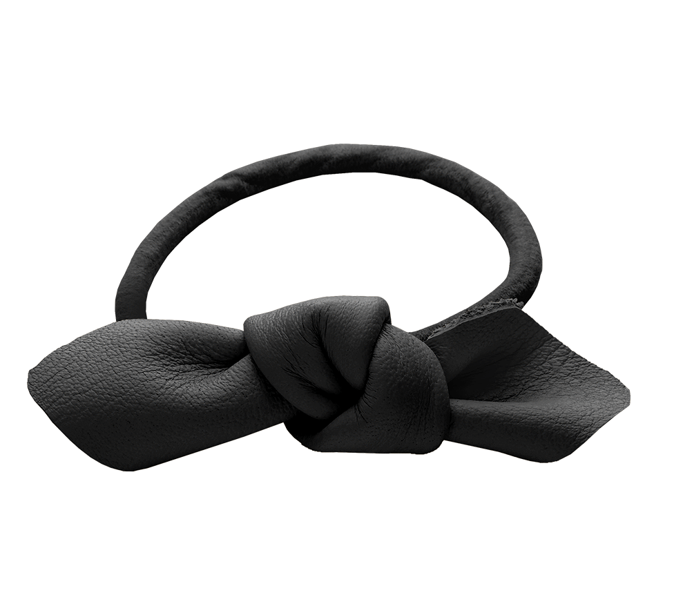 Corinne Leather bow Small Black