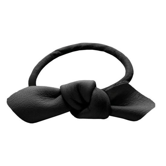 Corinne Leather bow Small Black