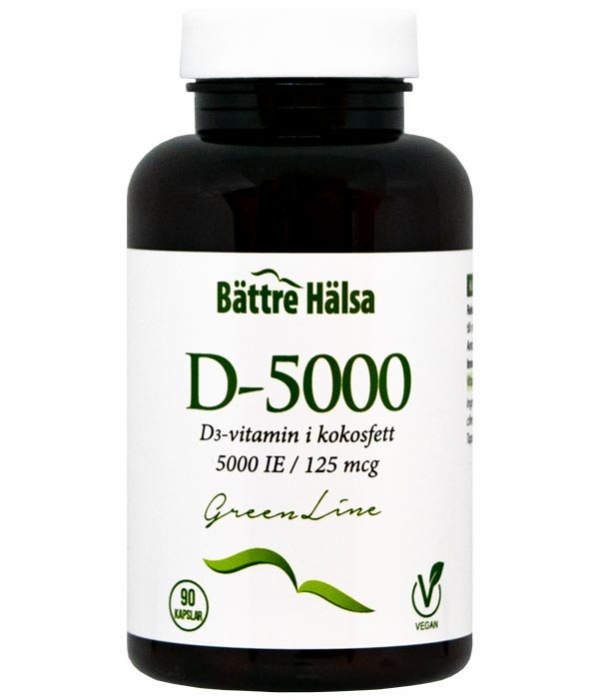 Bättre Hälsa D3-5000 Vegan Green Line 90 kapslar