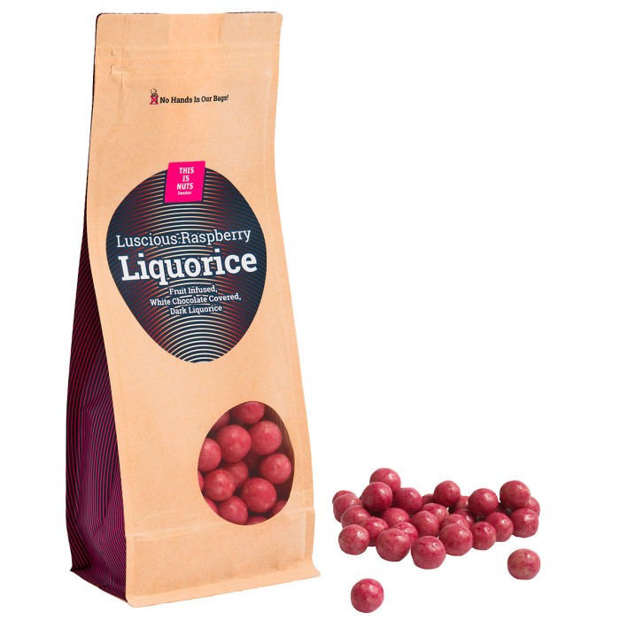 This is Luscious Raspberry Liquorice 250g