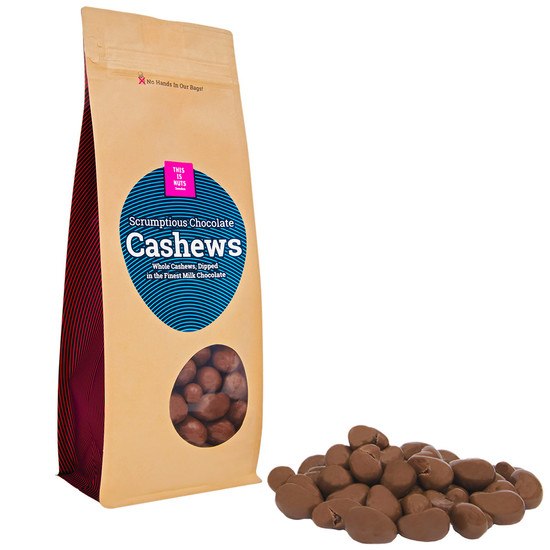 This is Scrumptious Chocolate Cashews 250g