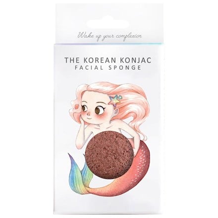 Konjac Sponge Mythical Mermaid Sponge and Hook - Red Clay