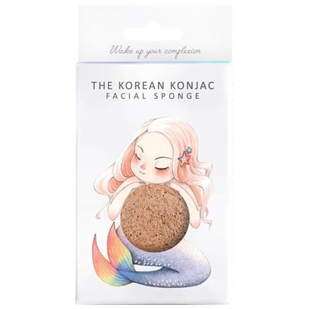 Konjac Sponge Mythical Mermaid Sponge and Hook - Pink Clay