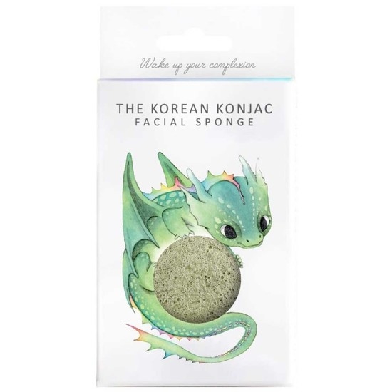 Konjac Sponge Mythical Dragon Sponge and Hook - Green Clay