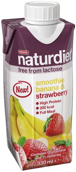 Naturdiet Laktosfri Smoothie Banana & Strawberry 330 ml