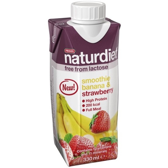 Naturdiet Laktosfri Smoothie Banana & Strawberry 330 ml