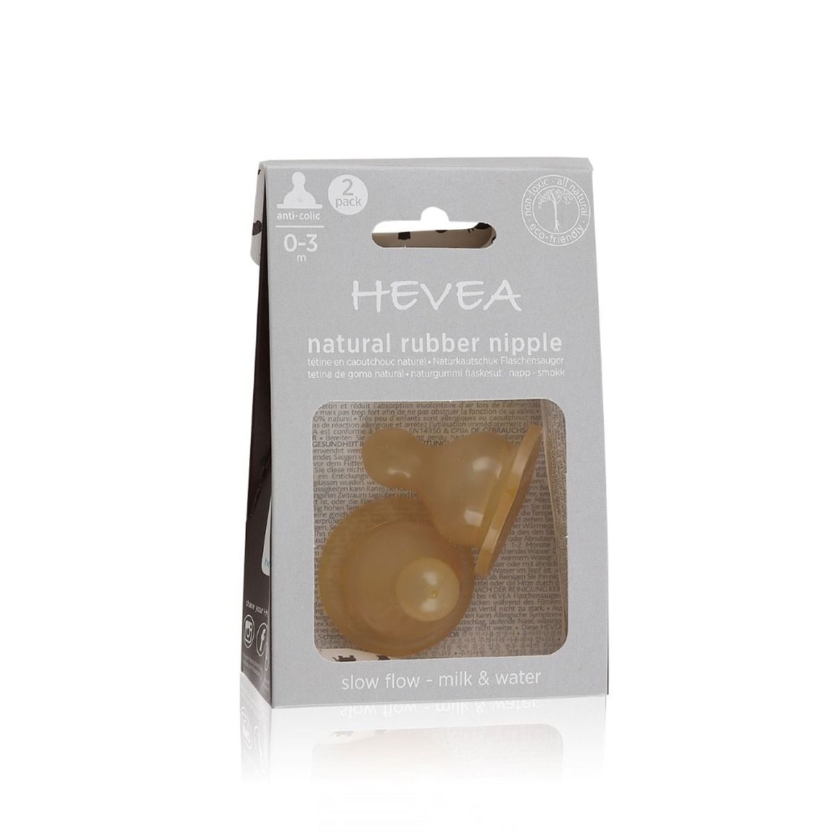 Hevea Bottle Nipple Flow 2pack Slow