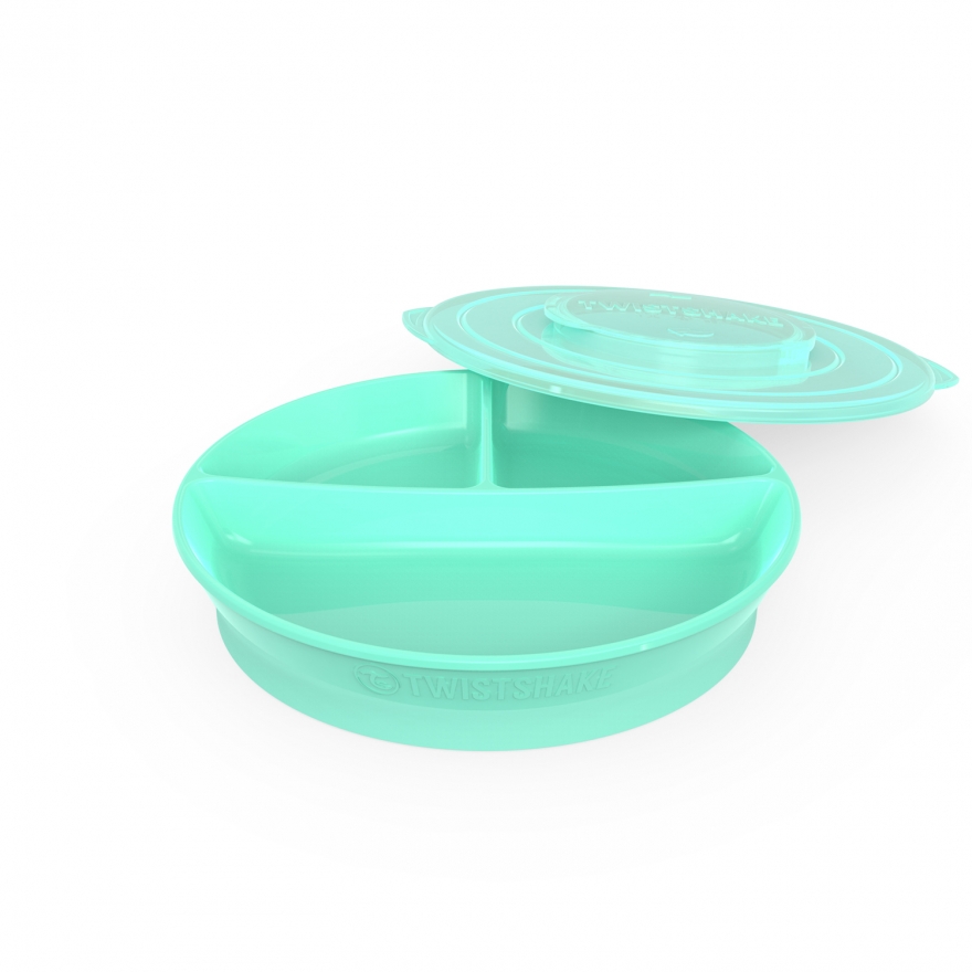 Twistshake Divided Plate 6+m Pastel Green