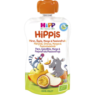 Hippis Päron, Äpple, Mango & Passionsfrukt 100 g 6M
