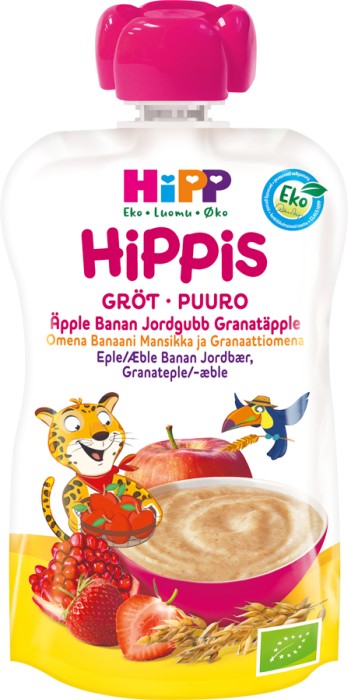 Hippis Gröt Äpple/Banan/Jordgubbar/Granatäpple 6m100g