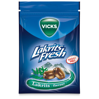 Vicks Lakrits Fresh Sugar Free 72g
