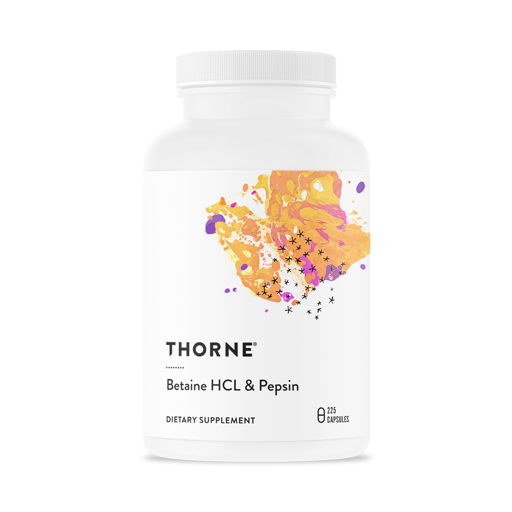 Thorne Betaine HCL & Pepsin 225 kapslar