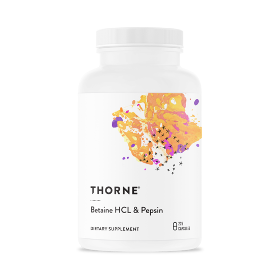Thorne Betaine HCL & Pepsin 225 kapslar