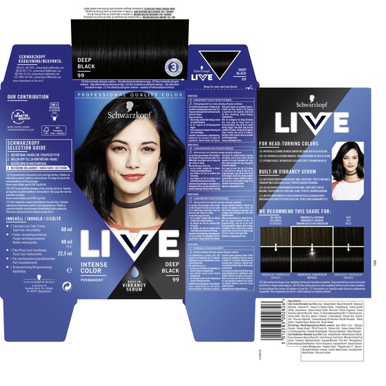 Schwarzkopf LIVE Color Hårfärg 99 Deep Black