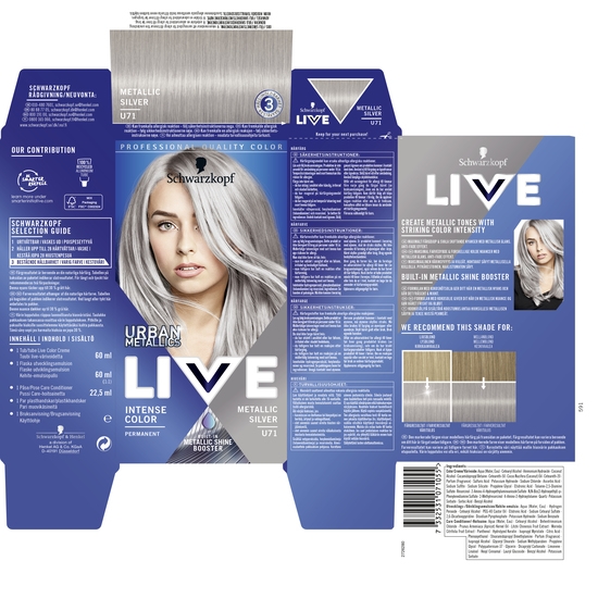 Schwarzkopf LIVE Color Hårfärg U71 Silver Metallic
