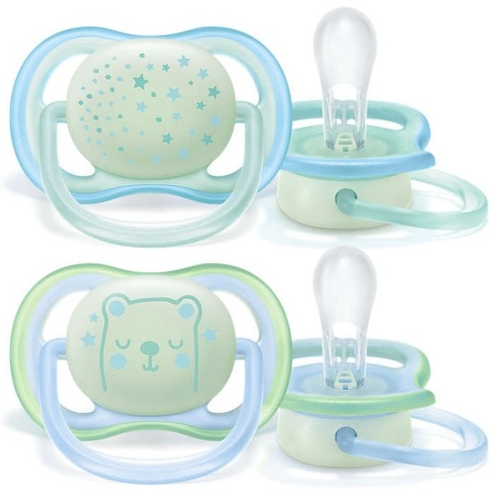 Philips Avent Ultra air Nattnapp 0-6 månader Ljusblå/Grön 2 st