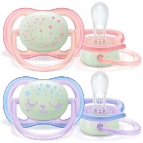 Philips Avent Ultra air Nattnapp 0-6 månader Rosa/Ljusblå 2 st