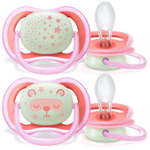 Philips Avent Ultra air Nattnapp 6-18 månader Rosa 2 st