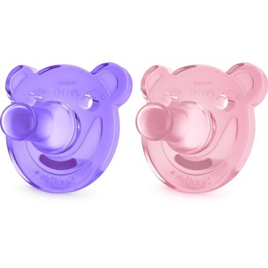 Philips Avent Soothie-napp 0-3 månader Lila/Rosa 2 st