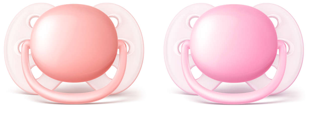 Philips Avent Ultra Soft Napp 0-6 mån Orange/Rosa 2 st
