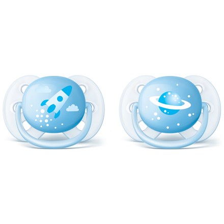 Philips Avent Ultra Soft Napp 0-6 månader Blå 2 st