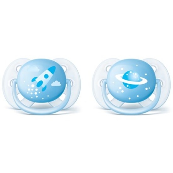 Philips Avent Ultra Soft Napp 0-6 månader Blå 2 st