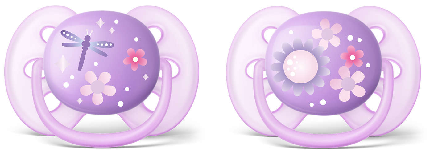Philips Avent Ultra Soft Napp 6-18 månader Lila 2 st