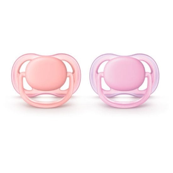 Philips Avent Ultra Air-Napp 0-6 månader Rosa/Ljusrosa 2 st