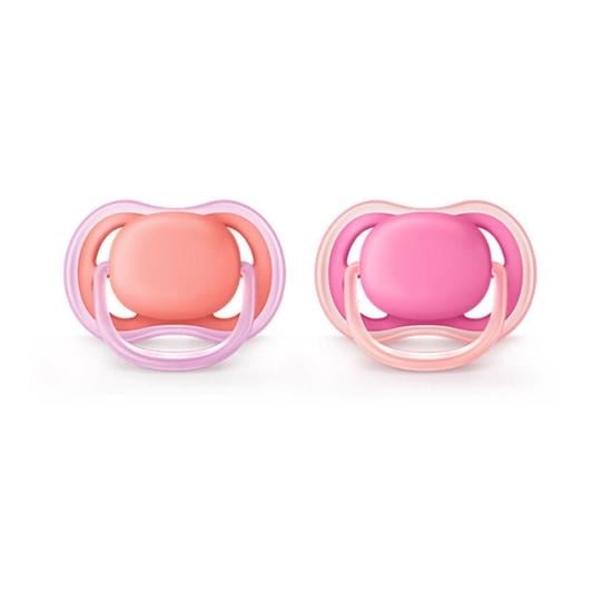 Philips Avent Ultra Air-Napp 6-18 månader Rosa/Ljusrosa 2 st