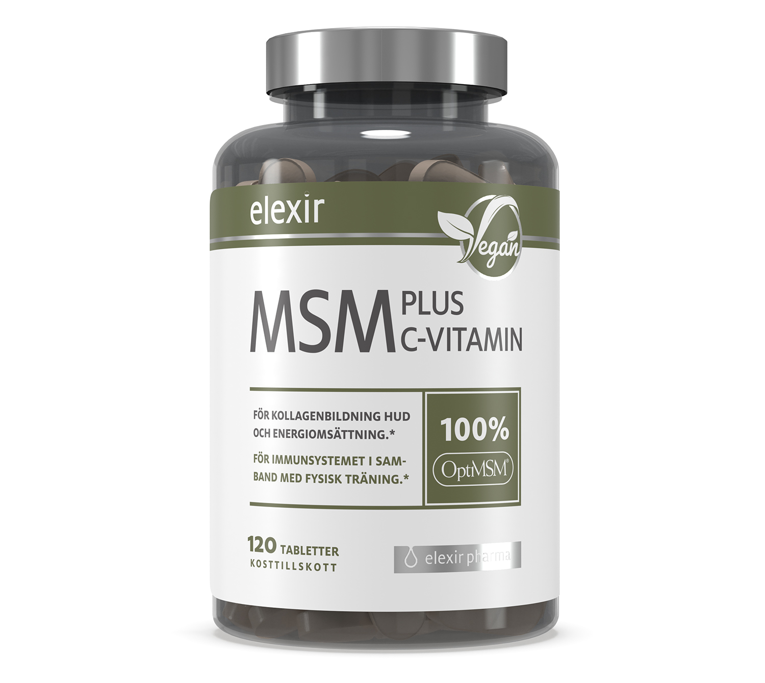Elexir Pharma MSM med C-vitamin 120 tabletter