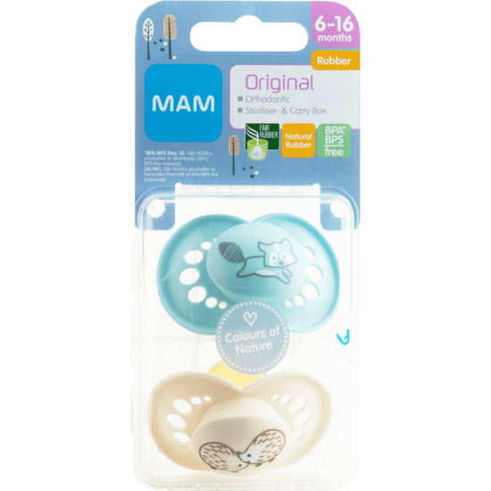 MAM Original Natural Rubber 6-16m Blå 2-pack