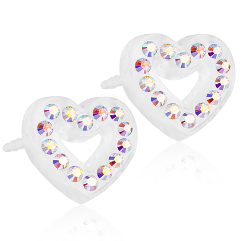 Blomdahl Örhängen Brilliance Heart Hollow Rainbow 10mm
