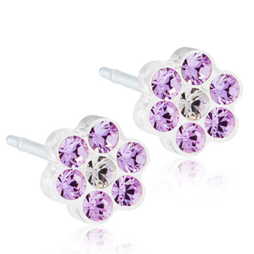 Blomdahl Örhängen Daisy Violet/Crystal 5mm
