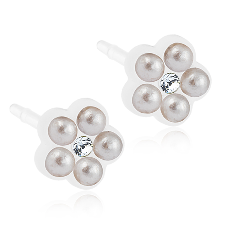 Blomdahl Örhängen Daisy Pearl Light Grey 6mm