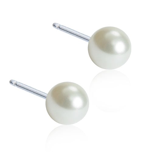 Blomdahl Örhängen Pearl White 4mm