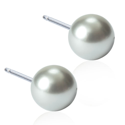 Blomdahl Örhängen Pearl Light Grey 6mm