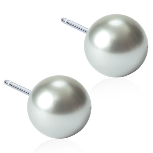 Blomdahl Örhängen Pearl Light Grey 8mm