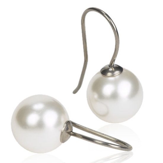 Blomdahl Örhängen Pearl Pendant White 12mm